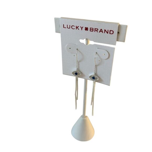 Evil Eye Threader Earrings. - Picture 3 of 6